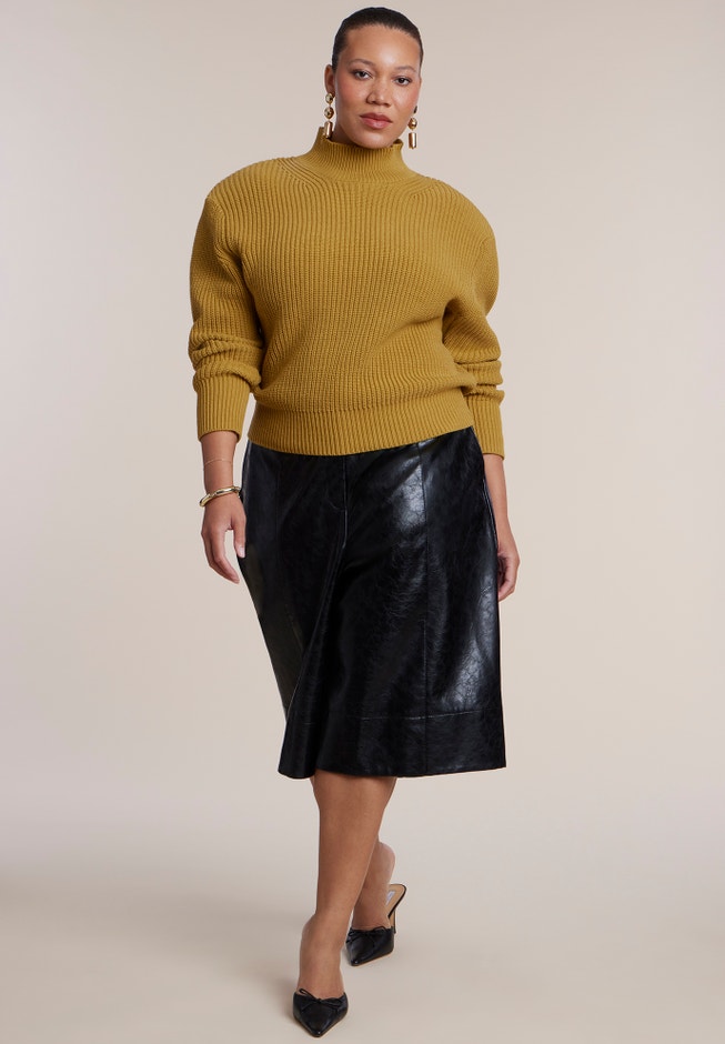 Power Shoulder Mock Neck Sweater image number 2