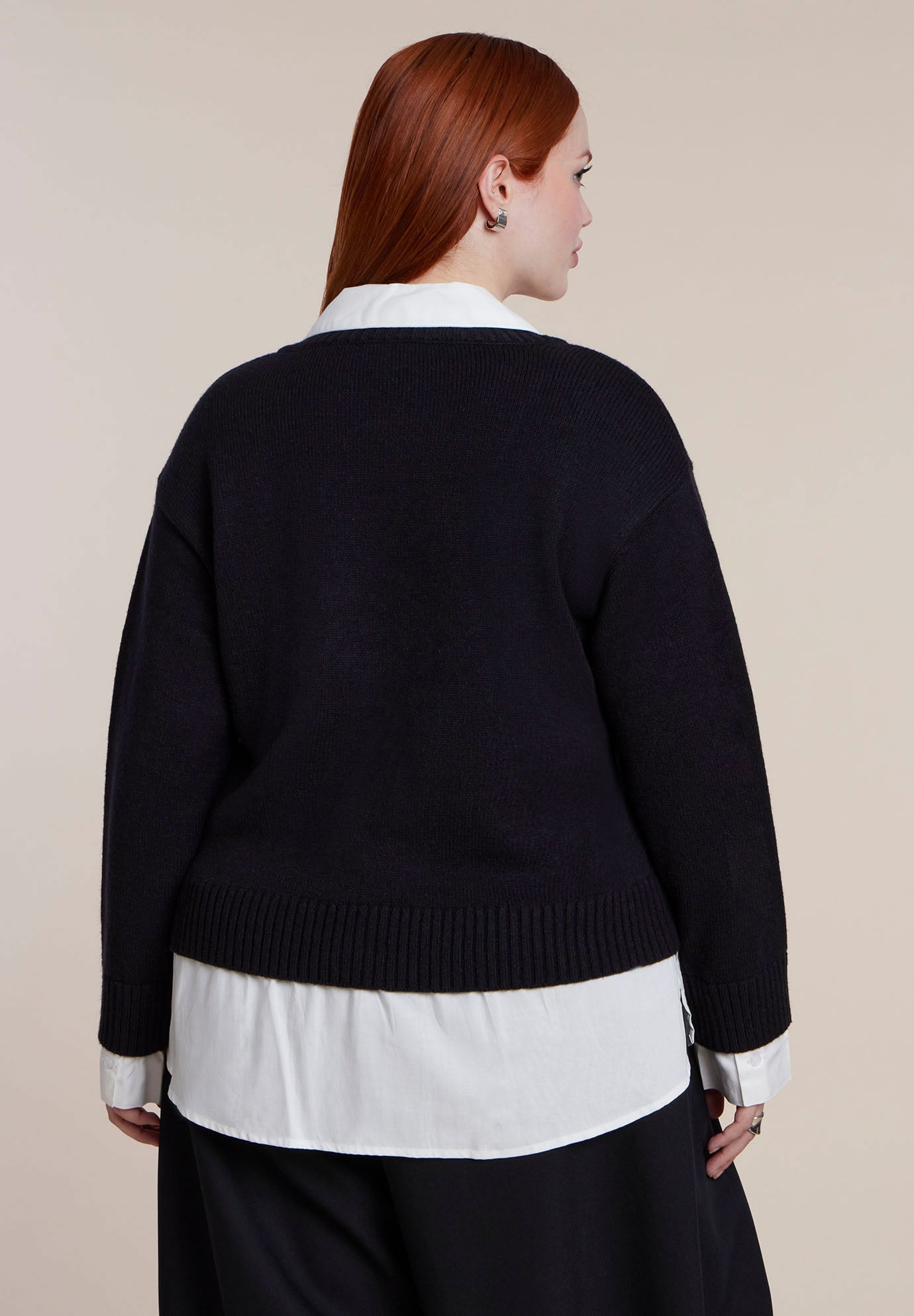 Layered V-Neck Twofer Sweater image number 1