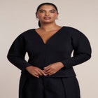 Round Sleeve V-Neck Top image number 0