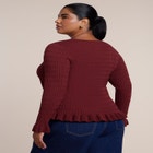 Ruffled V-Neck Cardigan image number 1