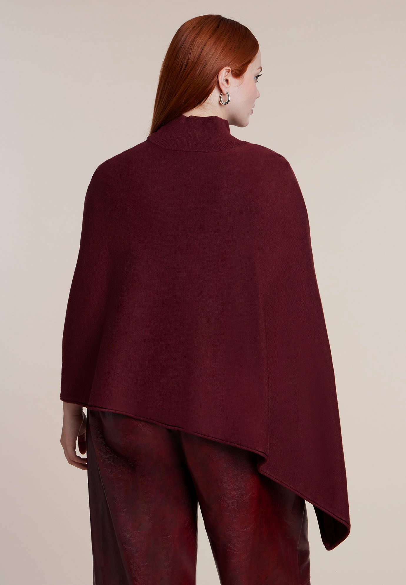 Asymmetric Turtleneck Cape image number 1