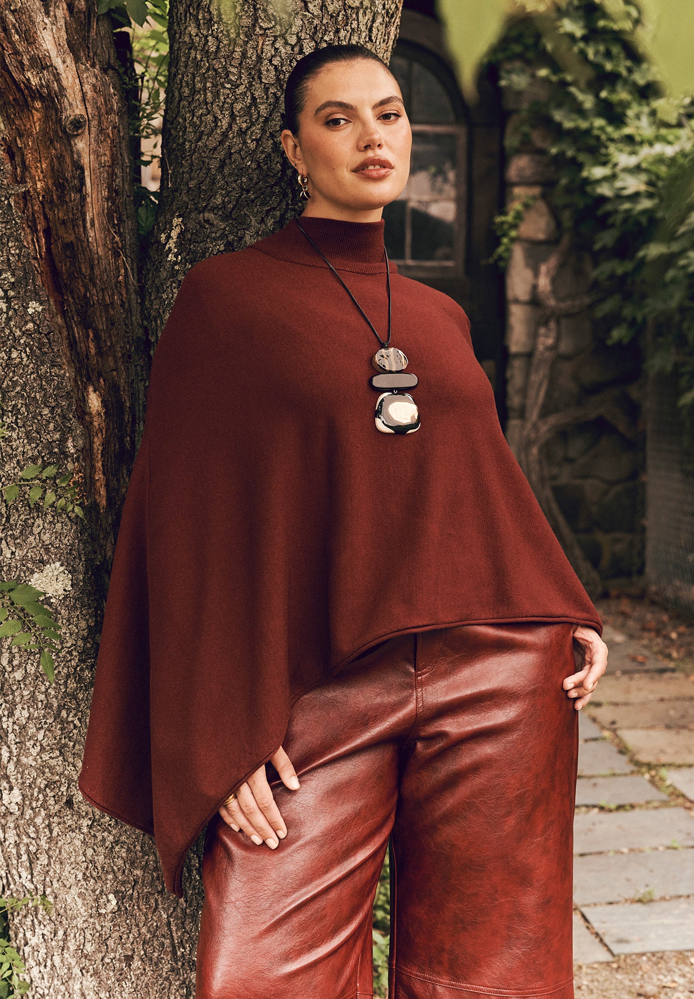 Asymmetric Turtleneck Cape