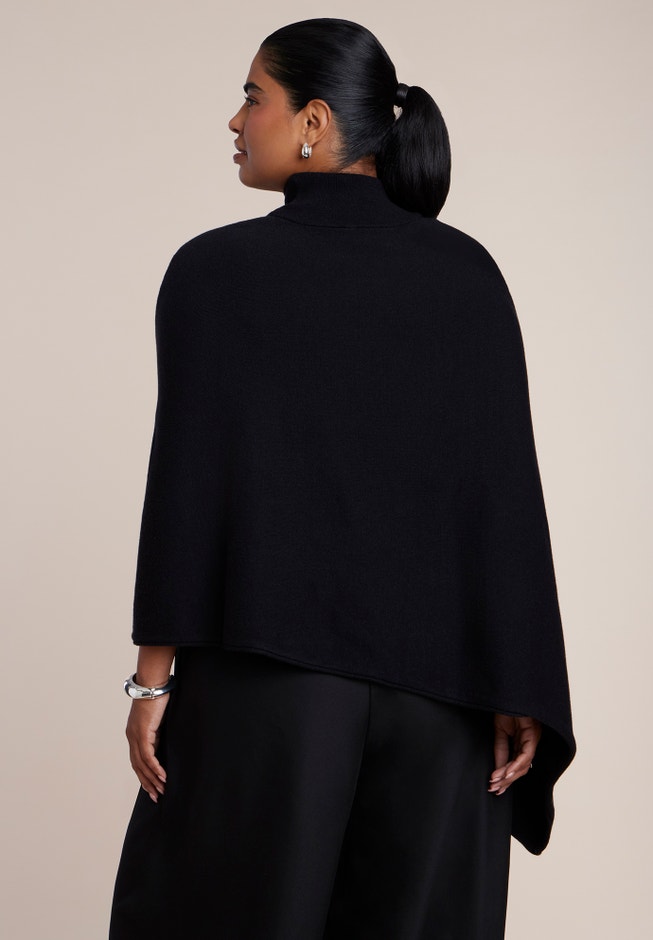 Asymmetric Turtleneck Cape image number 1