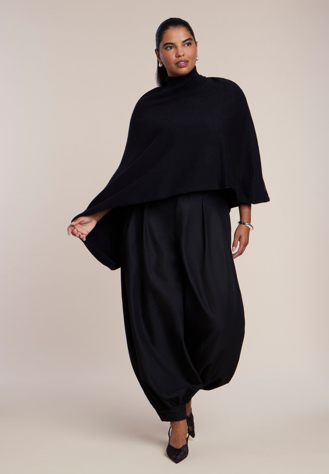 Asymmetric Turtleneck Cape image number 2