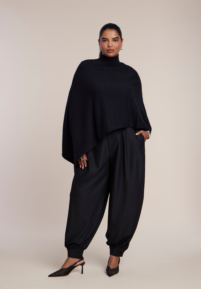 Asymmetric Turtleneck Cape image number 3