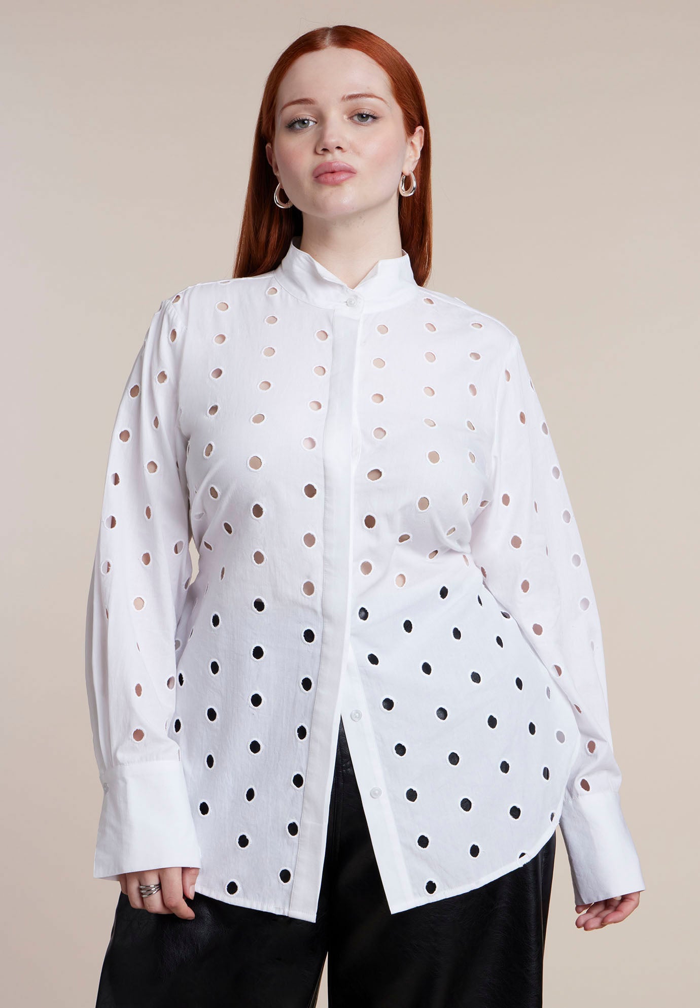 Dot Cut-Out Button Up Top image number 0