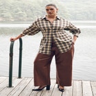 Cinched-Waist Plaid Flannel image number 4