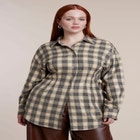 Cinched-Waist Plaid Flannel image number 0