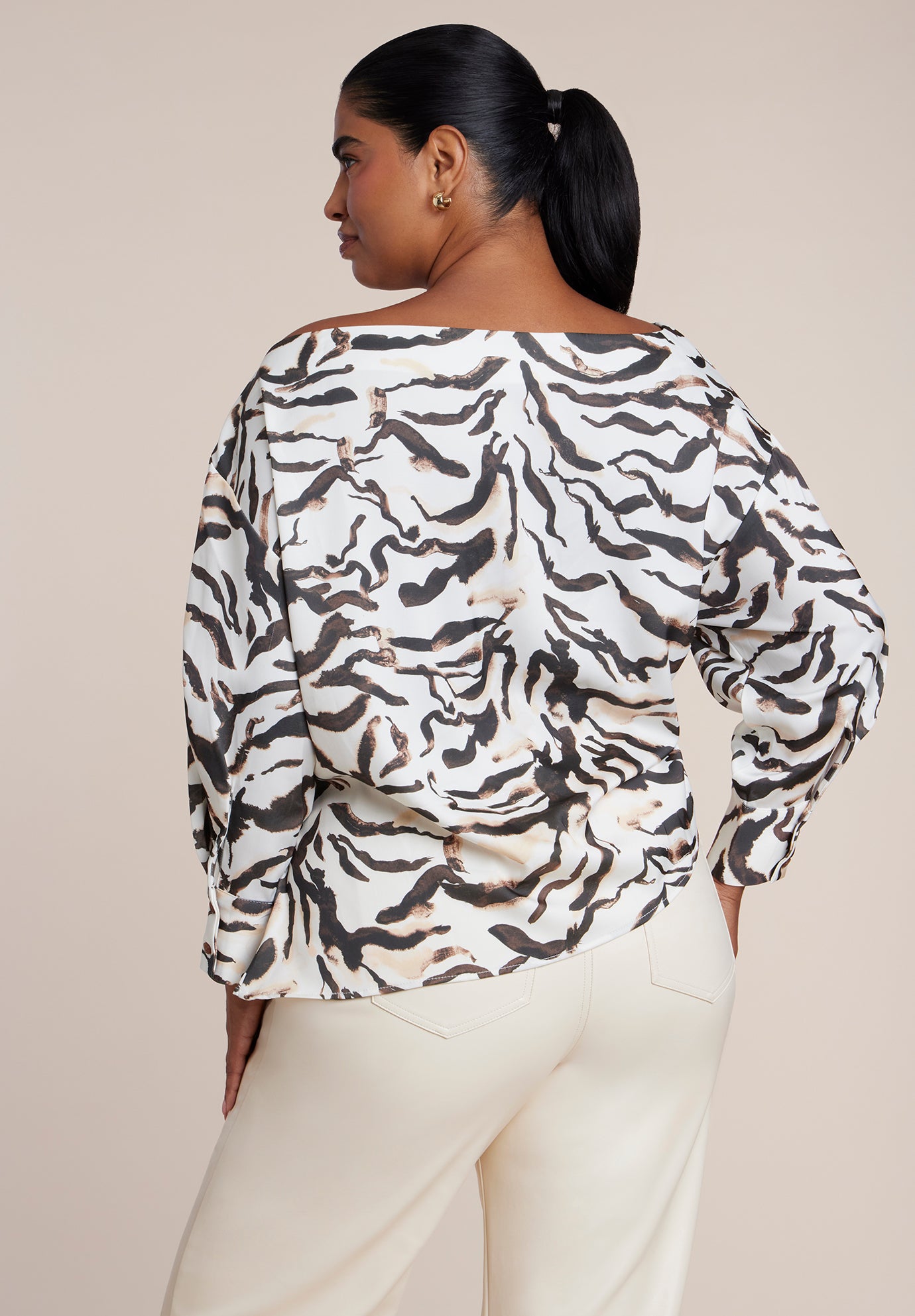 Off The Shoulder Satin Top image number 1