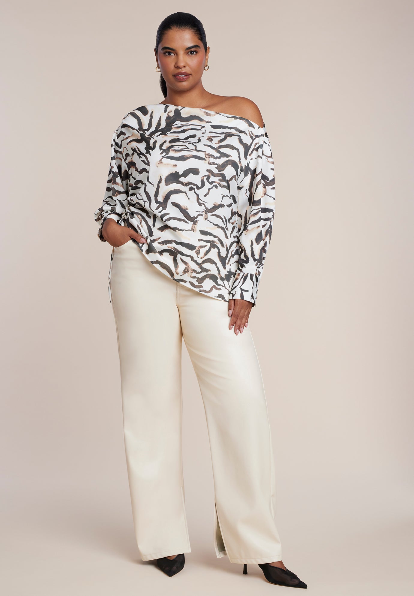 Off The Shoulder Satin Top image number 2