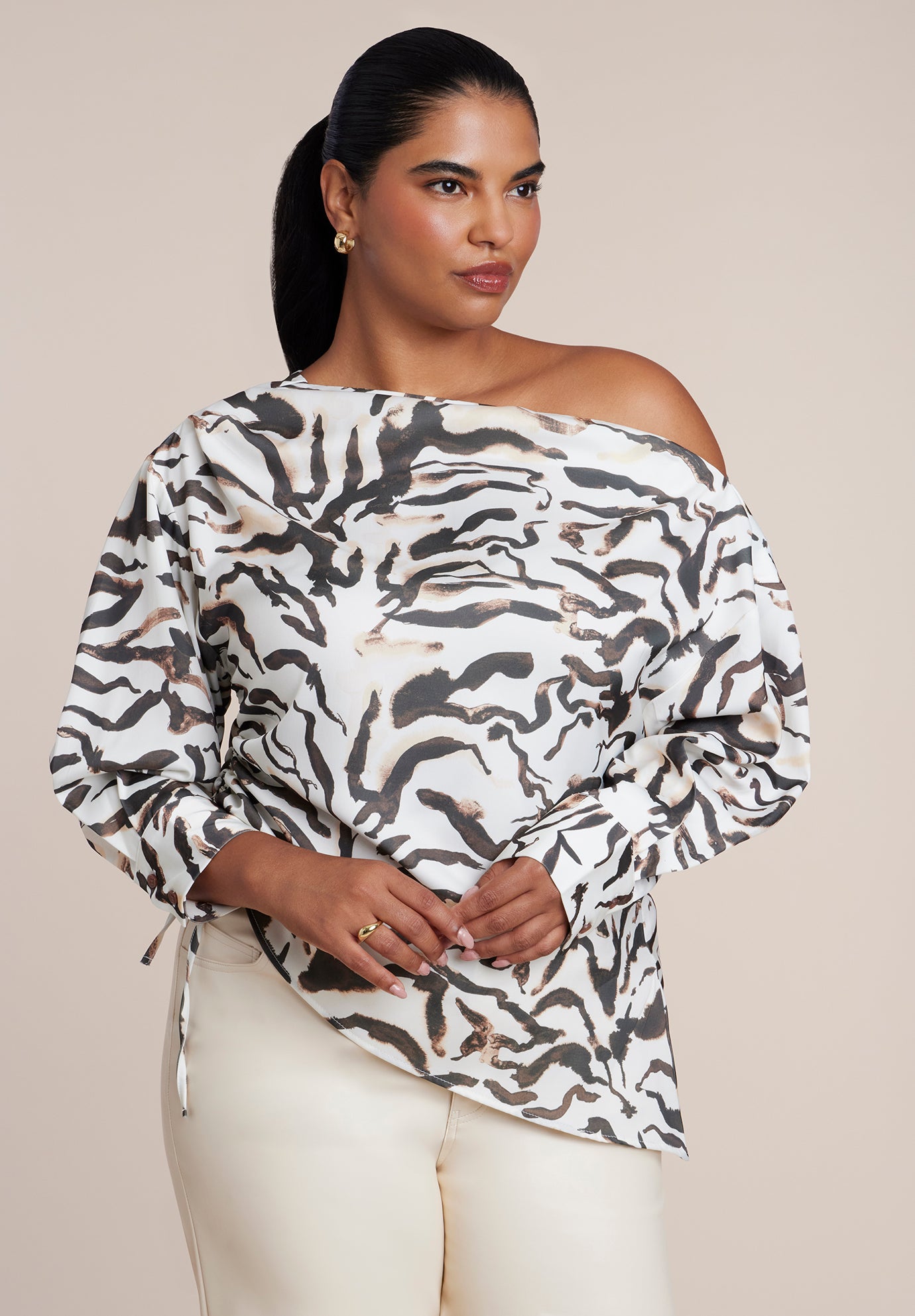 Off The Shoulder Satin Top image number 0