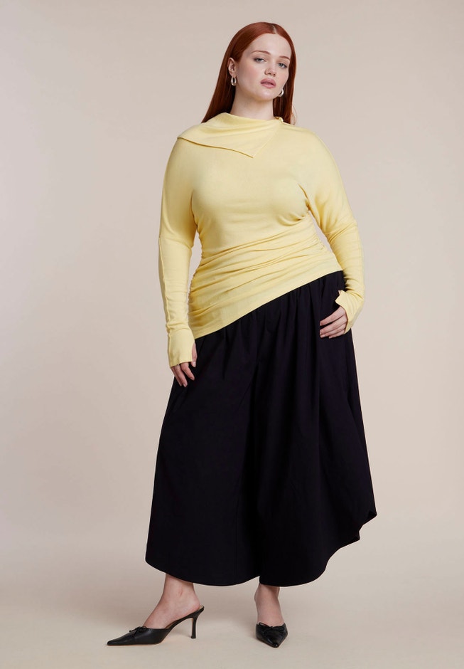 Draped Neck Knit Top image number 3