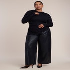 Draped Neck Knit Top image number 3