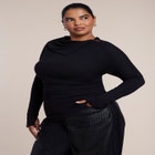 Draped Neck Knit Top image number 0