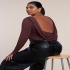 Draped Cowl-Back Bodysuit image number 3