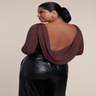 Draped Cowl-Back Bodysuit image number 0
