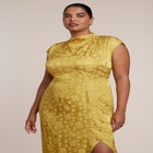 Funnel Neck Jacquard Maxi Dress image number 2
