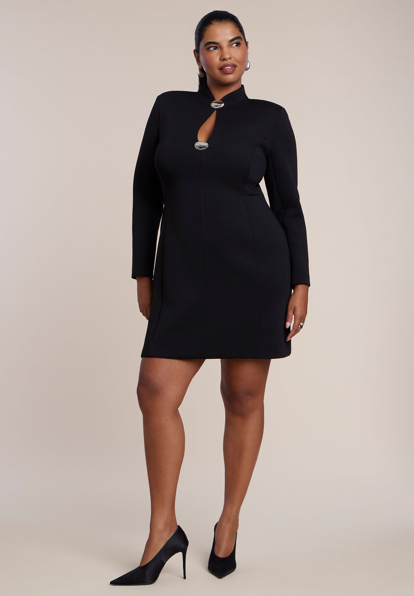 Hardware Detail Structured Mini Dress image number 0