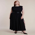 Faux Leather Detail Knit Maxi Dress image number 0