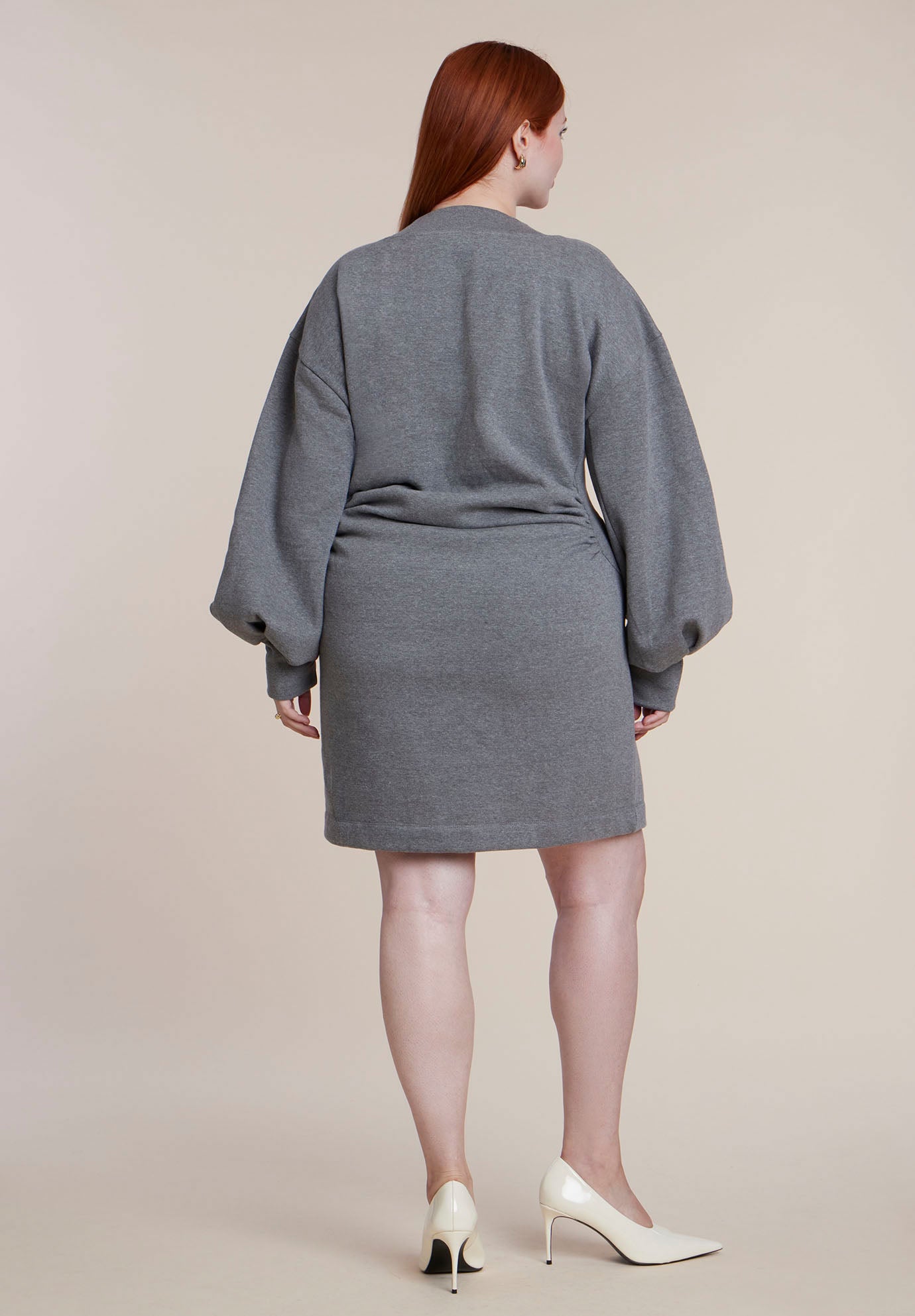 Shirred French Terry Mini Dress image number 1