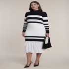 Striped Trumpet Sweater Maxi Dress image number 0