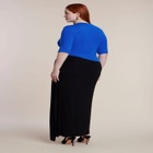 Colorblocked Elbow-Sleeve Maxi Dress image number 2