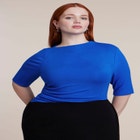 Colorblocked Elbow-Sleeve Maxi Dress image number 3