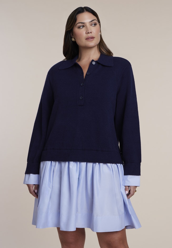 Twofer Mini Shirt Dress image number 2