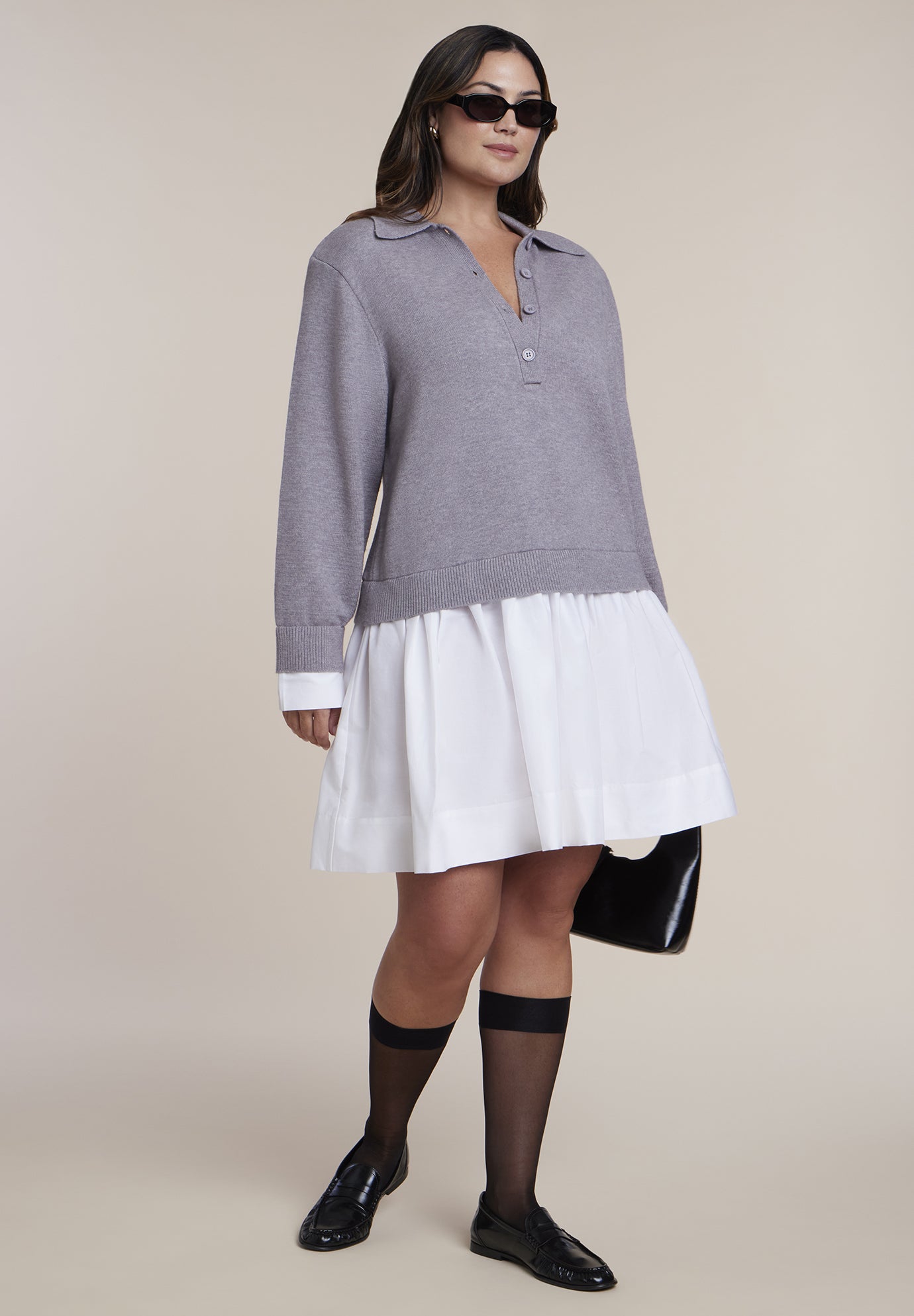 Twofer Mini Shirt Dress image number 0