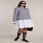 Twofer Mini Shirt Dress image number 0
