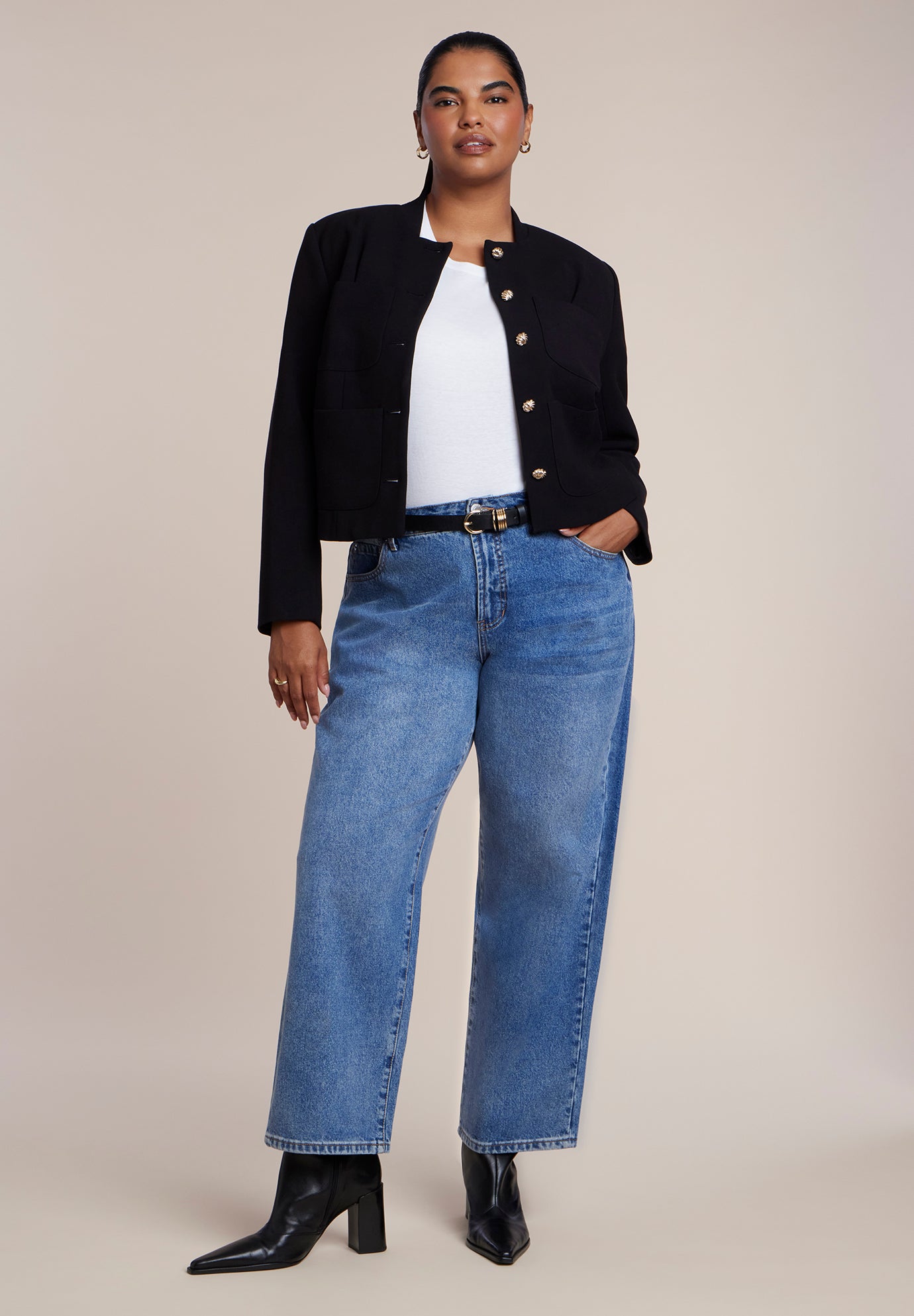 Boxy Pleat-Detail Jacket image number 2