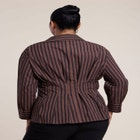 Pleated Striped Poplin Top image number 1