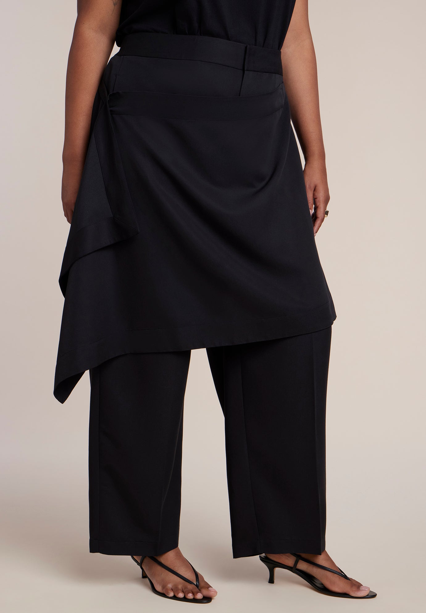 Skirt Overlay Wide-Leg Pant image number 1