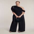 Semi-Sheer Twisted One-Shoulder Top image number null