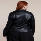 Fitted Faux Leather Collared Top image number 1