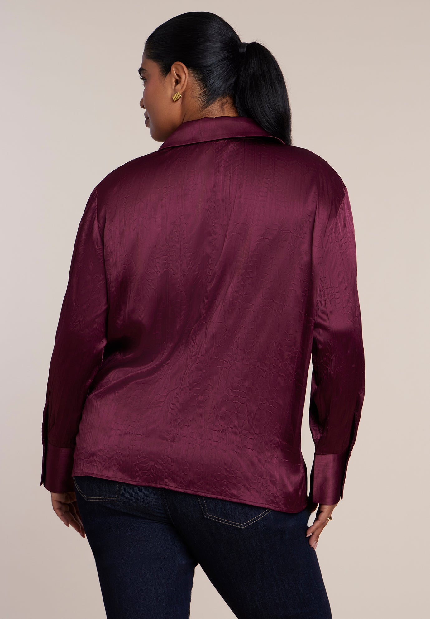 Double Breasted Satin Shirt image number 1