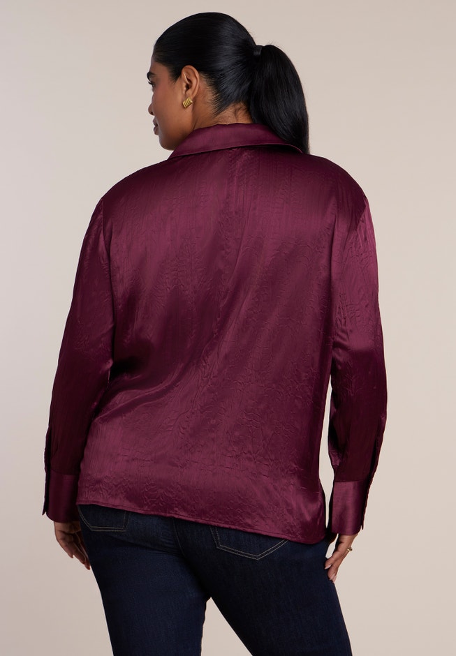Double Breasted Satin Shirt image number 1
