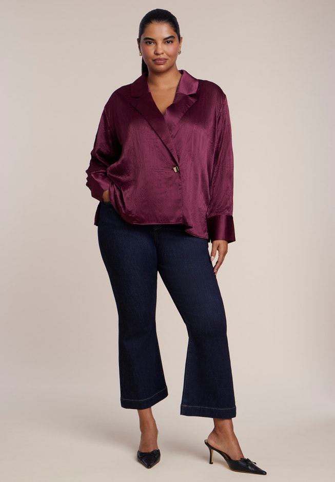 Double Breasted Satin Shirt image number 2