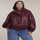 Faux Leather Cocoon Jacket image number 0