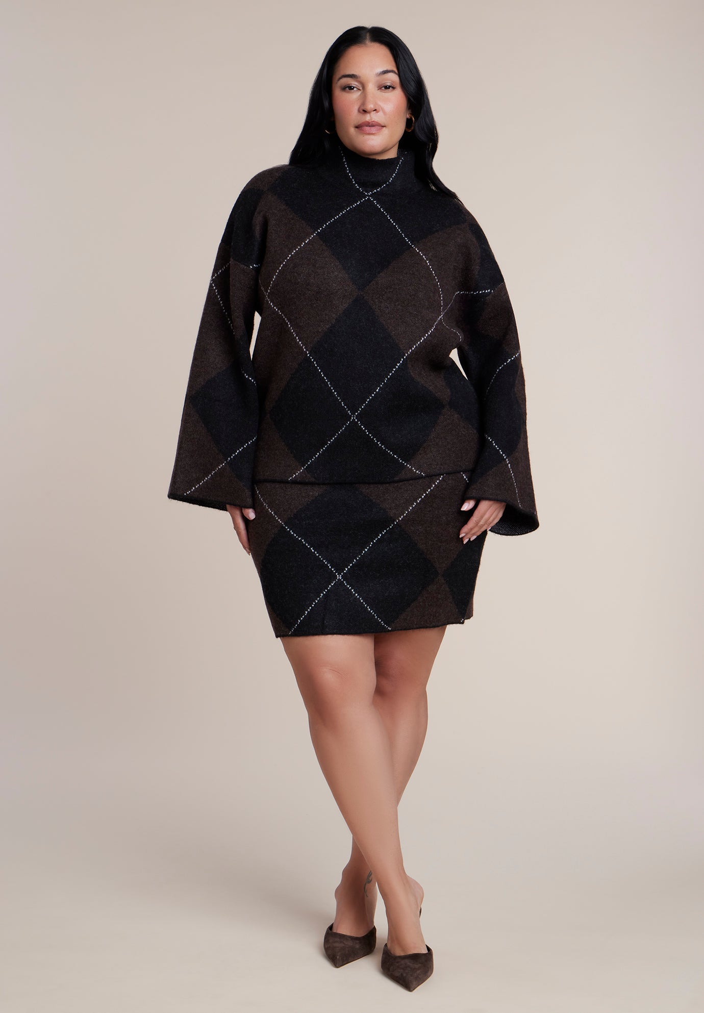 Intarsia Sweater Mini Skirt image number 2