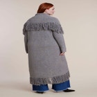 Shawl Collar Fringe Duster image number 1