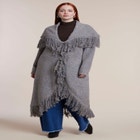 Shawl Collar Fringe Duster image number 0