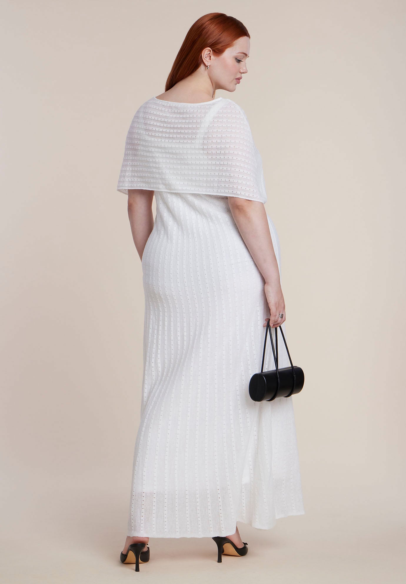 Cape Overlay Sweater Maxi Dress image number 1