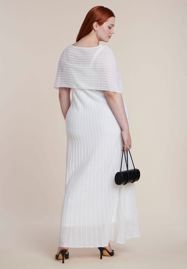 Cape Overlay Sweater Maxi Dress image number 1