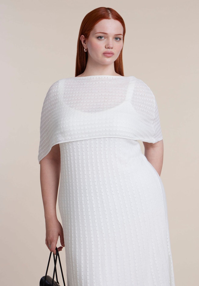 Cape Overlay Sweater Maxi Dress image number 2