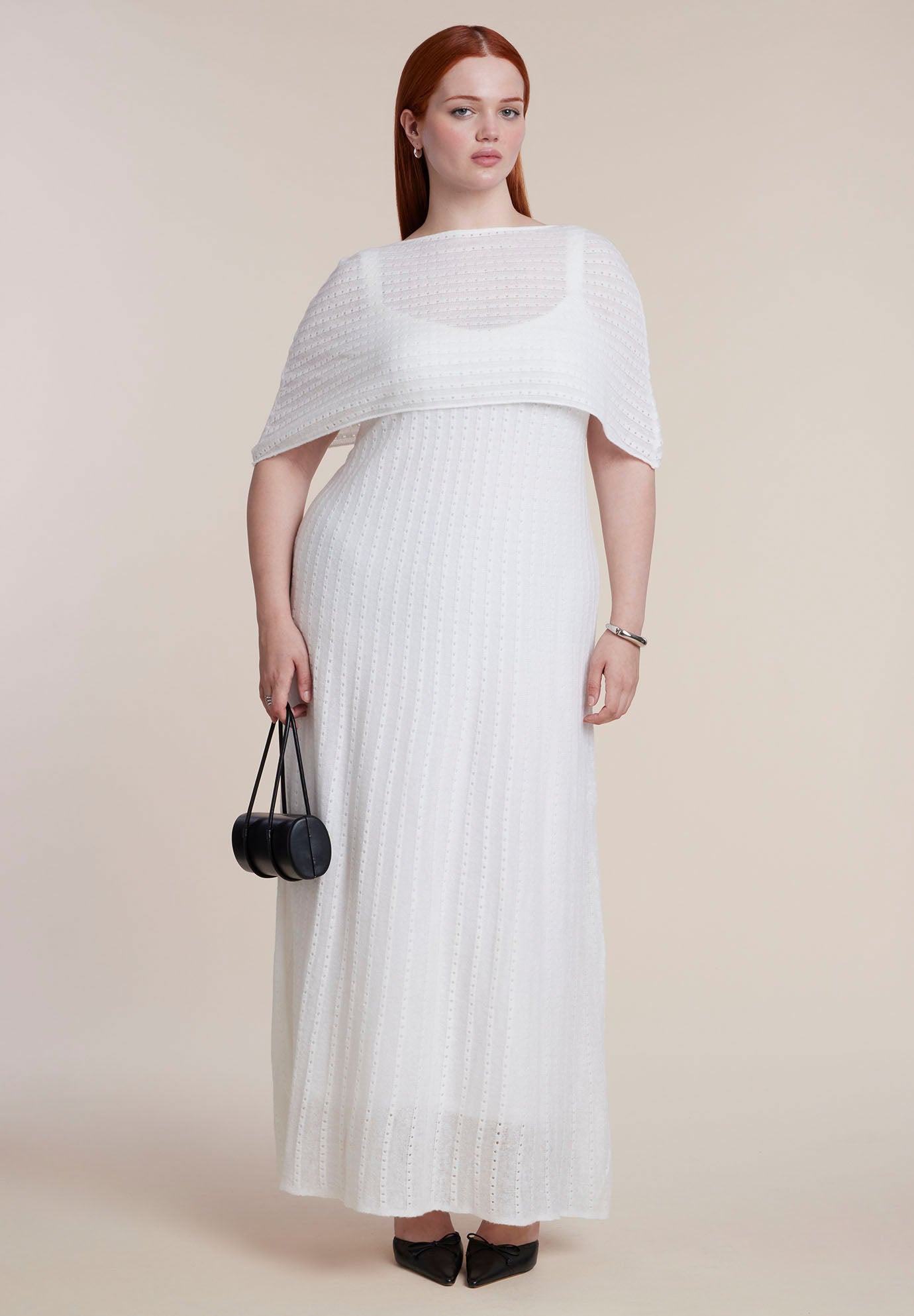 Cape Overlay Sweater Maxi Dress image number 0