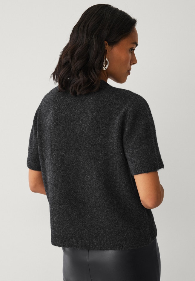 Wool-Blend Embellished Crewneck Elbow-Length Sleeve Pullover Sweater image number 1