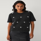 Wool-Blend Embellished Crewneck Elbow-Length Sleeve Pullover Sweater image number 0