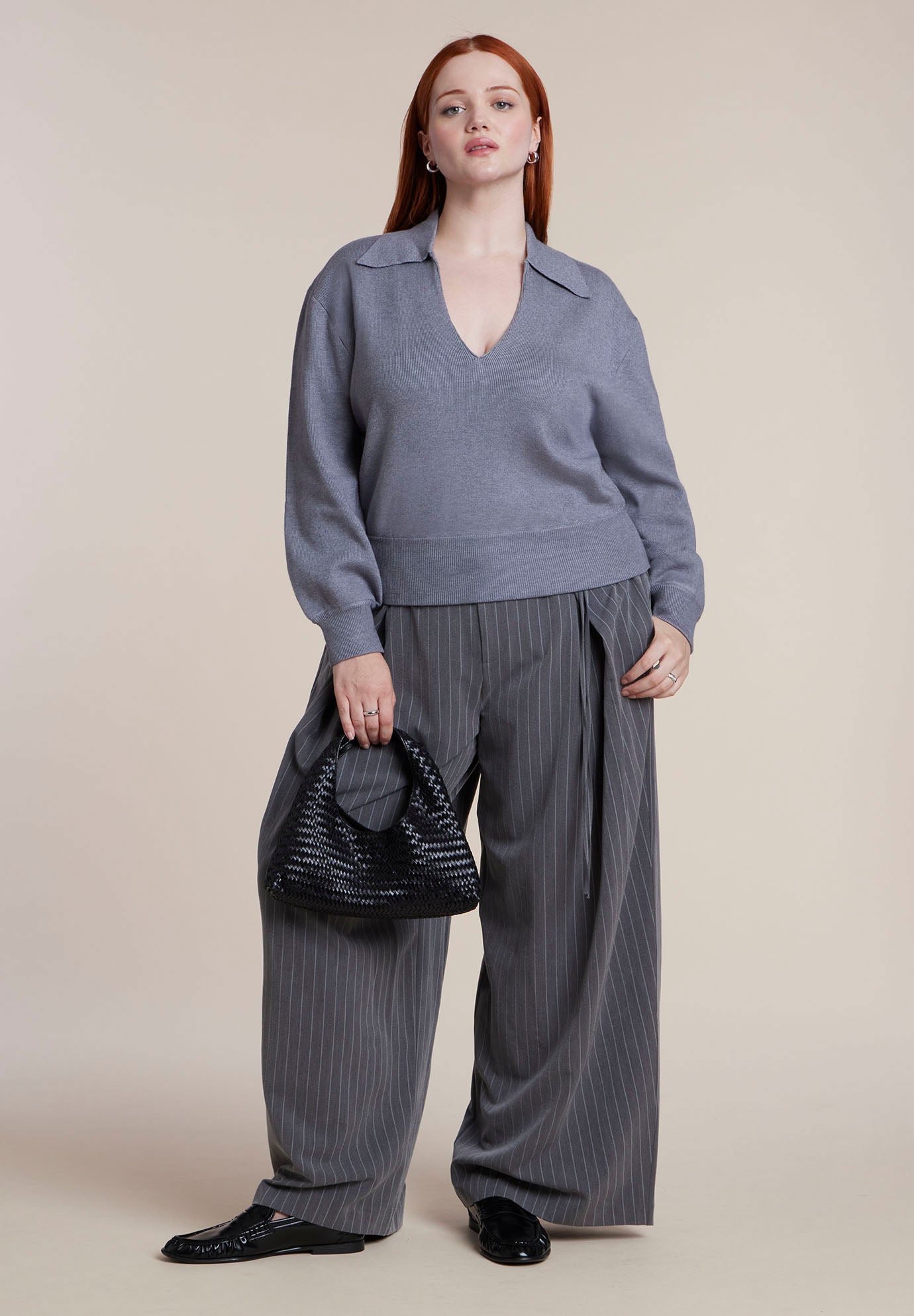 V-Neck Collared Sweater image number 2