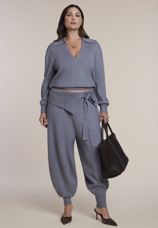 V-Neck Collared Sweater image number 3